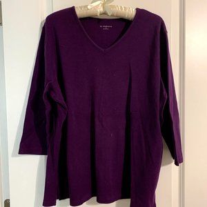 Purple 3/4 sleeve Top Liz Claiborne 2X